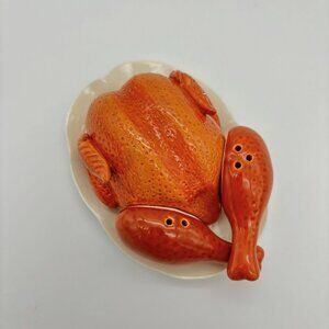 Cracker Barrel Salt Pepper Shakers Roasted Thanksgiving Turkey UNUSED Magnetic